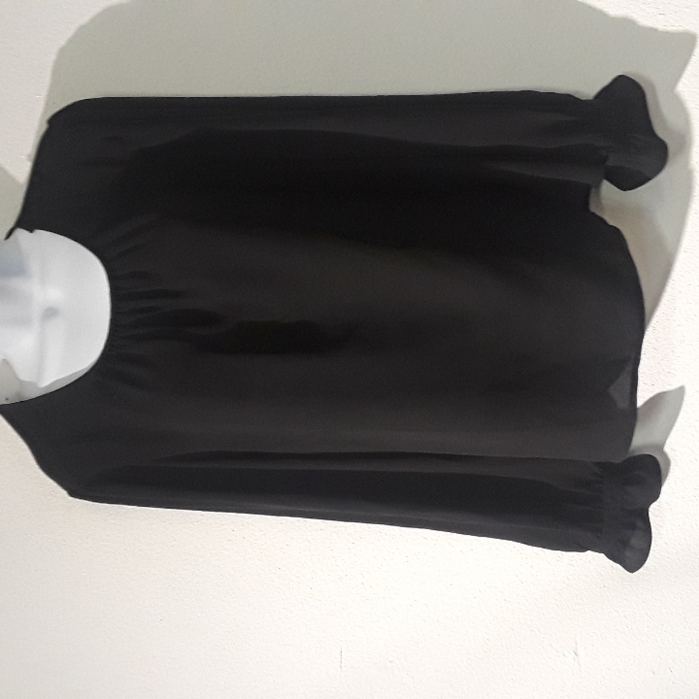 *C1 -  NEW J. CREW SZ. L BLK LONG SLEEVE BLOUSE W/ TAGS
